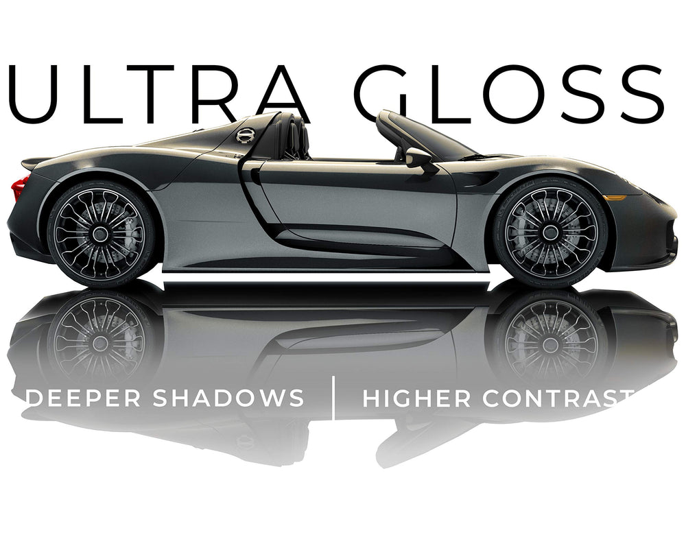 VViViD Ultra Gloss Candy Charcoal Grey finish close-up with deep color.