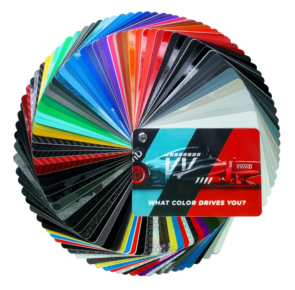 VViViD vinyl wrap color deck presentation box true color range for planning