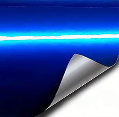 VVIVID XPO gloss liquid metal dark blue wrap closeup showing durable, high-gloss finish.
