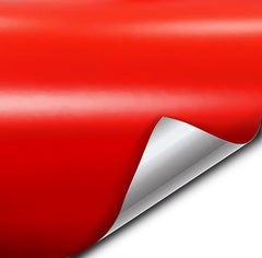 VViViD+ premium matte Rosso Corsa red wrap for durable vehicle branding.