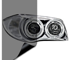 VViViD extra-wide headlight tint roll in light smoke for complete coverage.