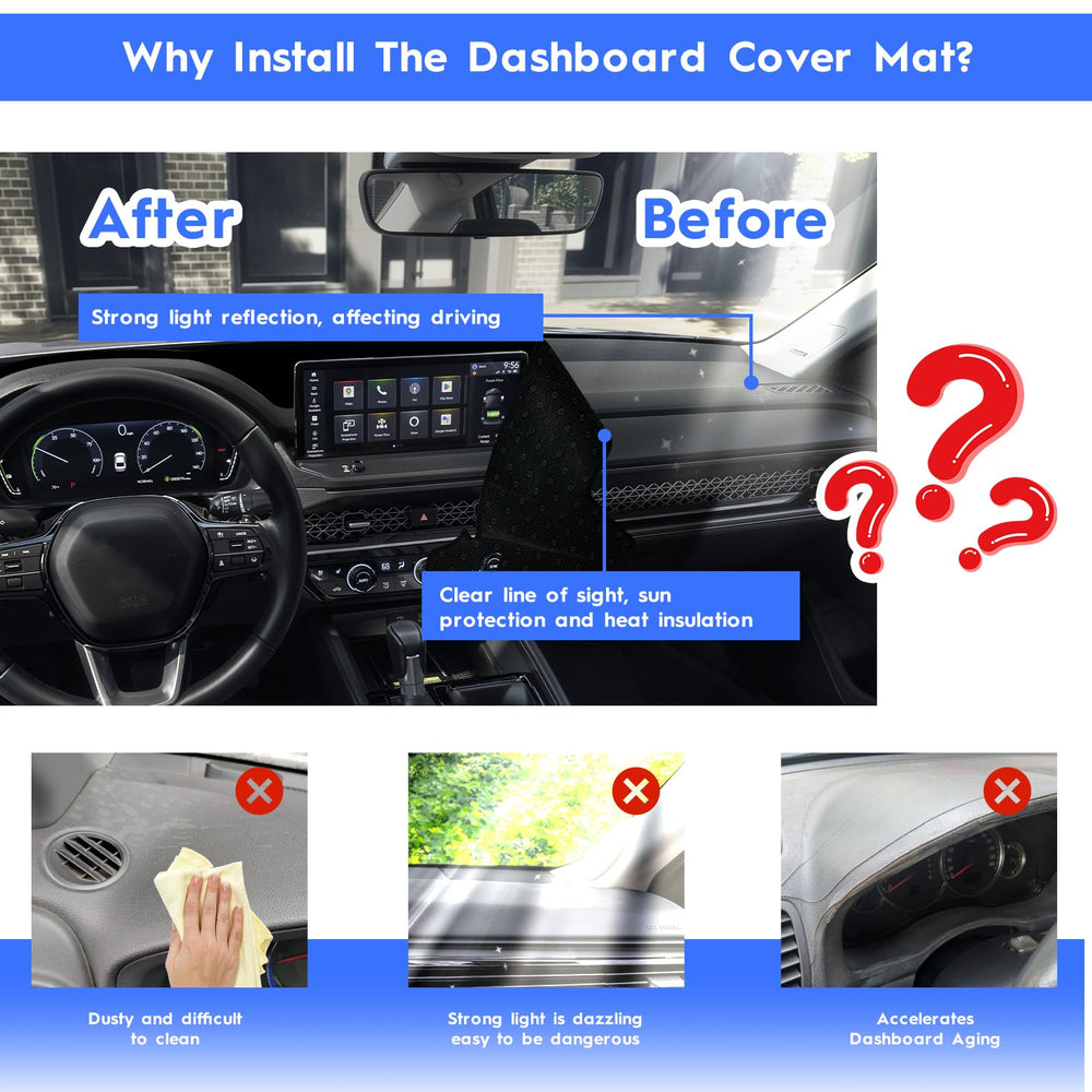 Vvwmluui dashboard cover UV protection closeup on Honda Accord interior