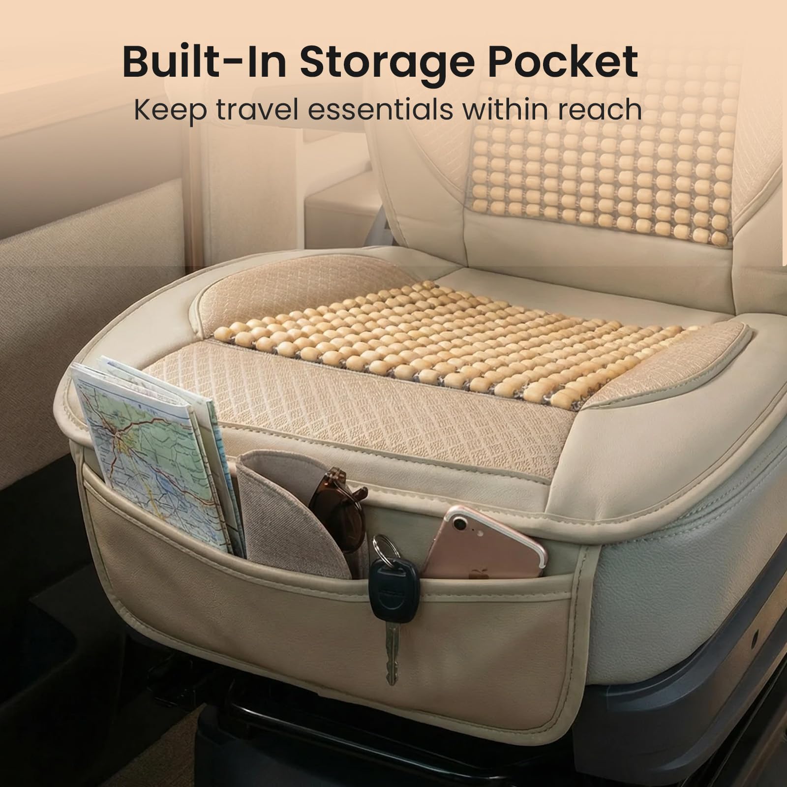 Vyonix RV seat cover shows quick install and secure fit over the seat