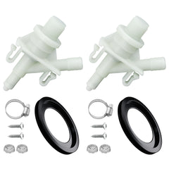 Vypart 2-set RV toilet valve kit enables quick DIY replacement.