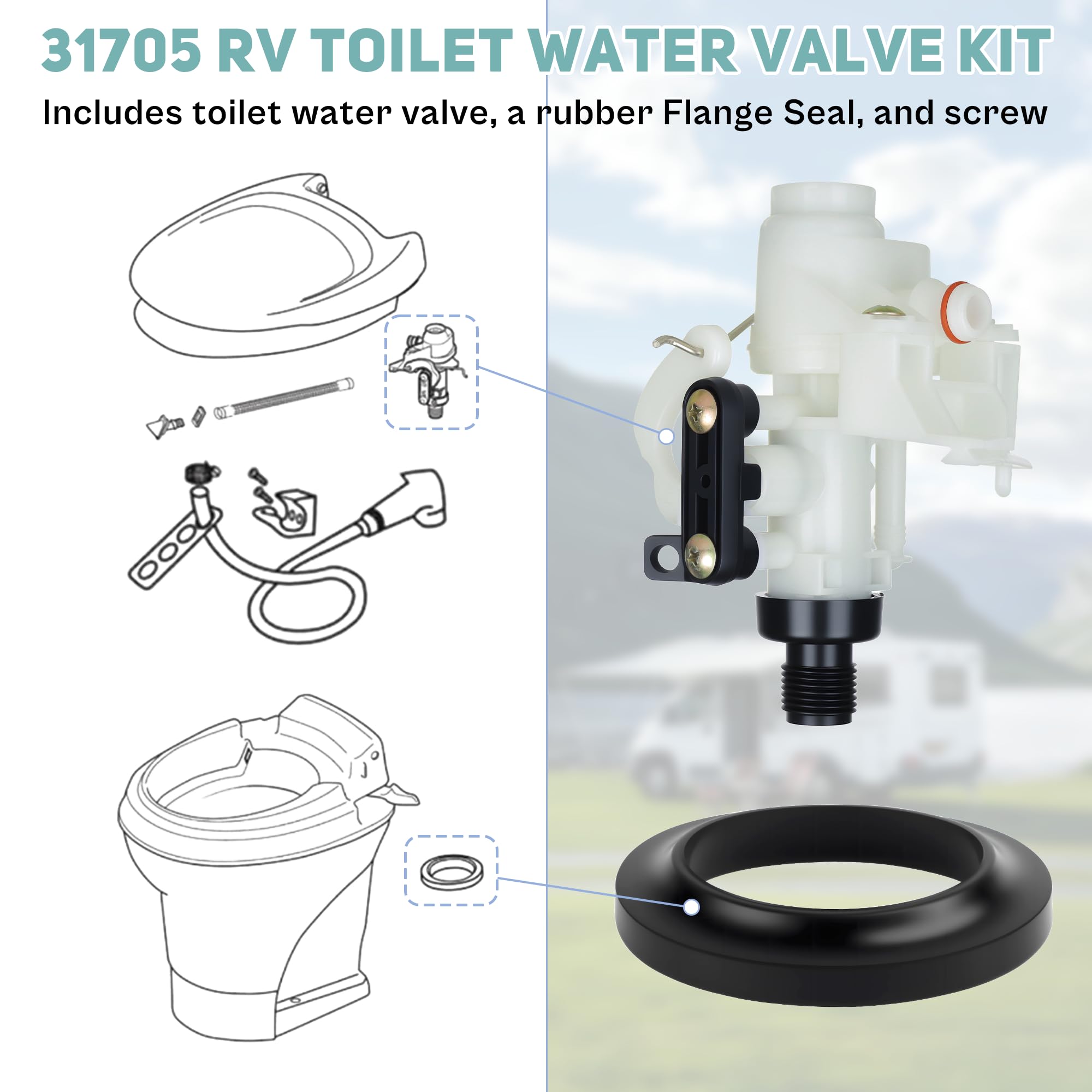 Vypart 31705 odor-control seal helps curb bathroom smells.
