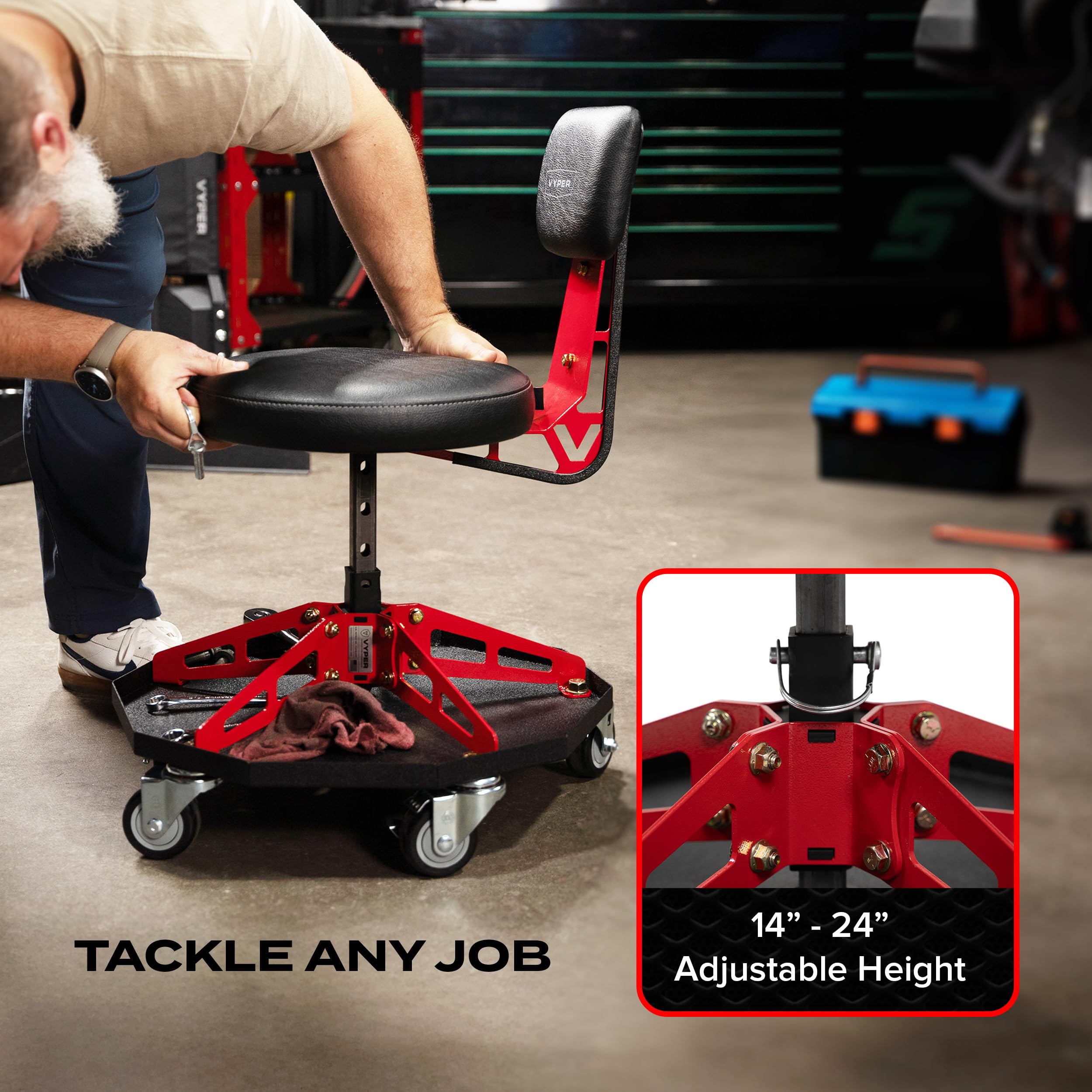 Vyper shop chair ideal for automotive DIY sessions