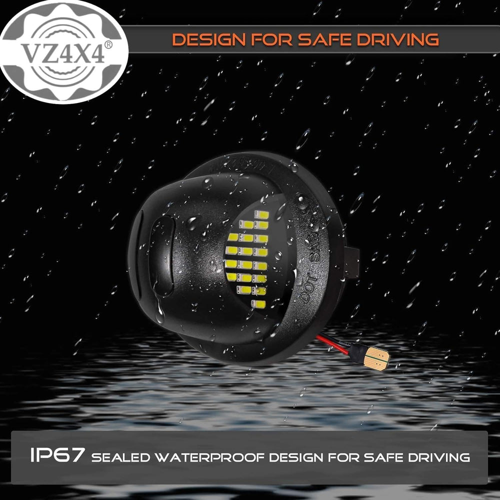 VZ4X4 license plate light fits Ford F-Series and similar models.