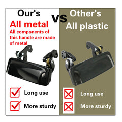 VZB 2pcs all-metal exterior door handle side view, rust-resistant exterior replacement option.
