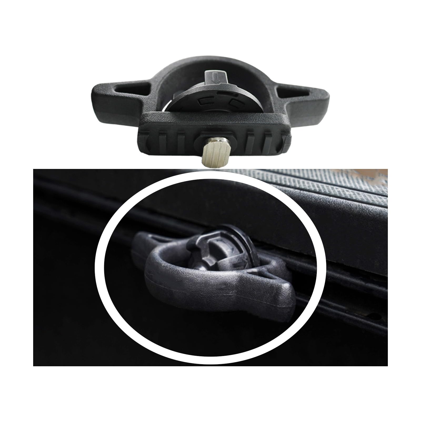 VZB bed cleat anchor installed on side rails demonstrates secure fit and flexibility