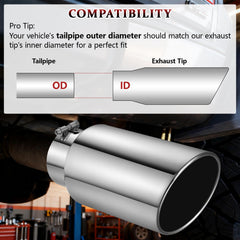 Wabuiltown exhaust tip universal fit supports quick bolt-on installation.