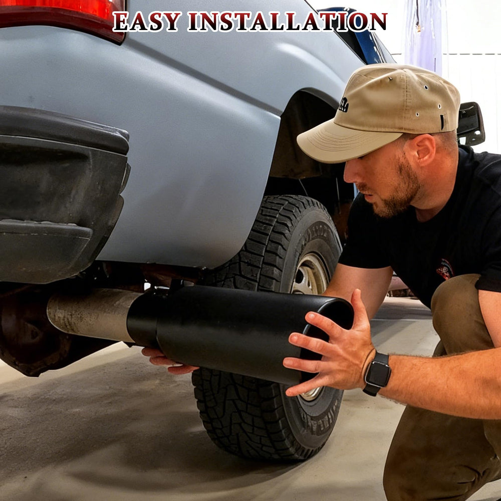 Universal 6-inch tailpipe fit for many vehicles with the Wabuiltown tip