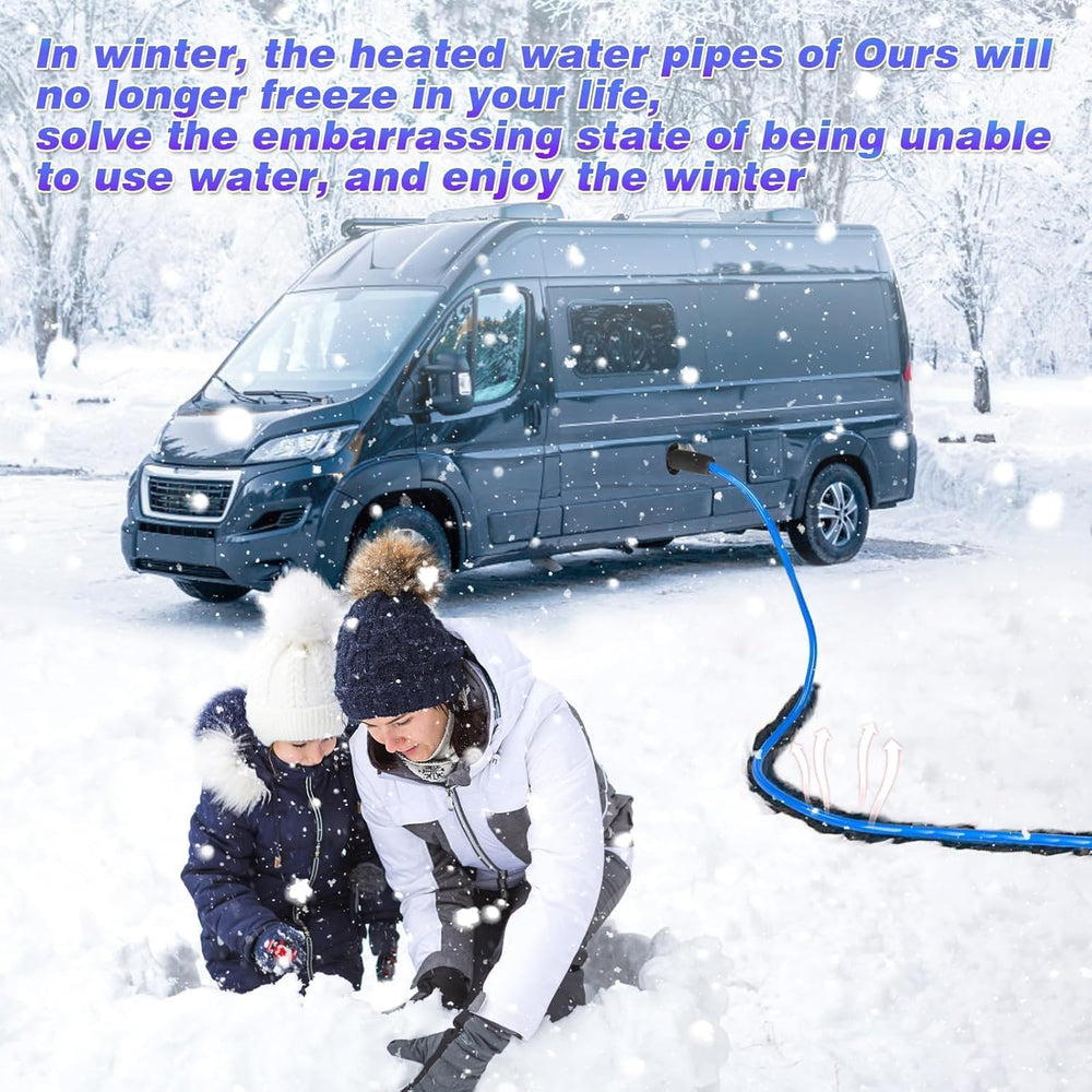 WABUPD heated water hose blue outer jacket detail for durability