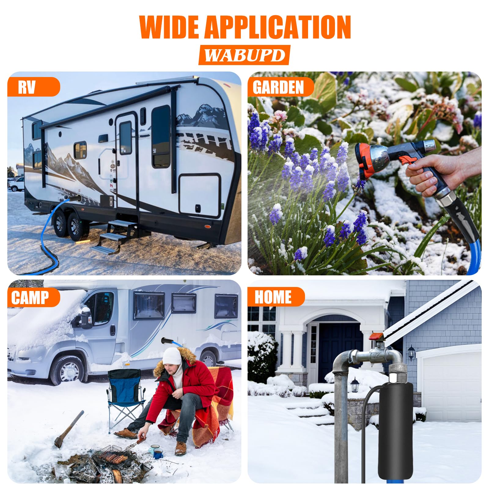 WABUPD hose in use during camping showcases flexible length