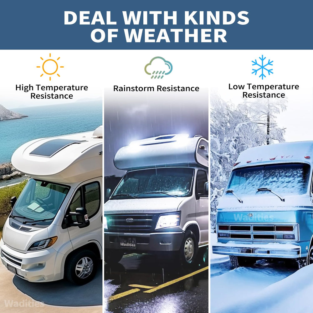 Wadities RV roof coating white reflects sun to help interior stay cooler