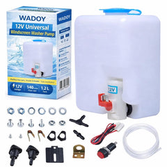 Wadoy 12V windshield pump kit for universal replacement and spray control