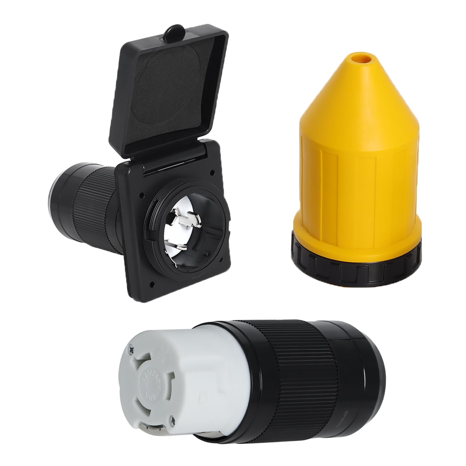 Wadoy 50A RV power inlet receptacle for rugged outdoor power connections
