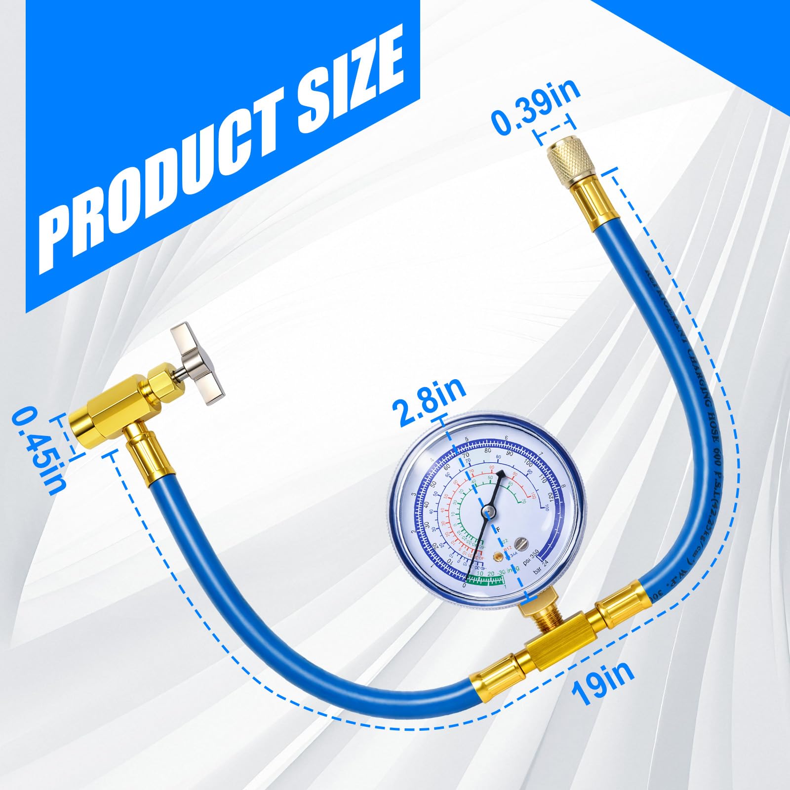 Wadoy gauge reading on hose for monitoring charging