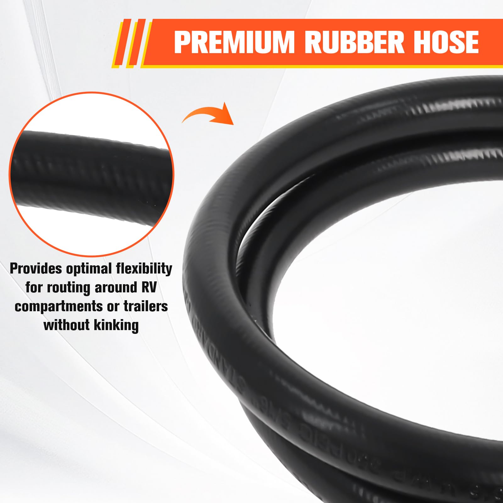 Wadoy LP hose with 3 ft length ready for RV setups.