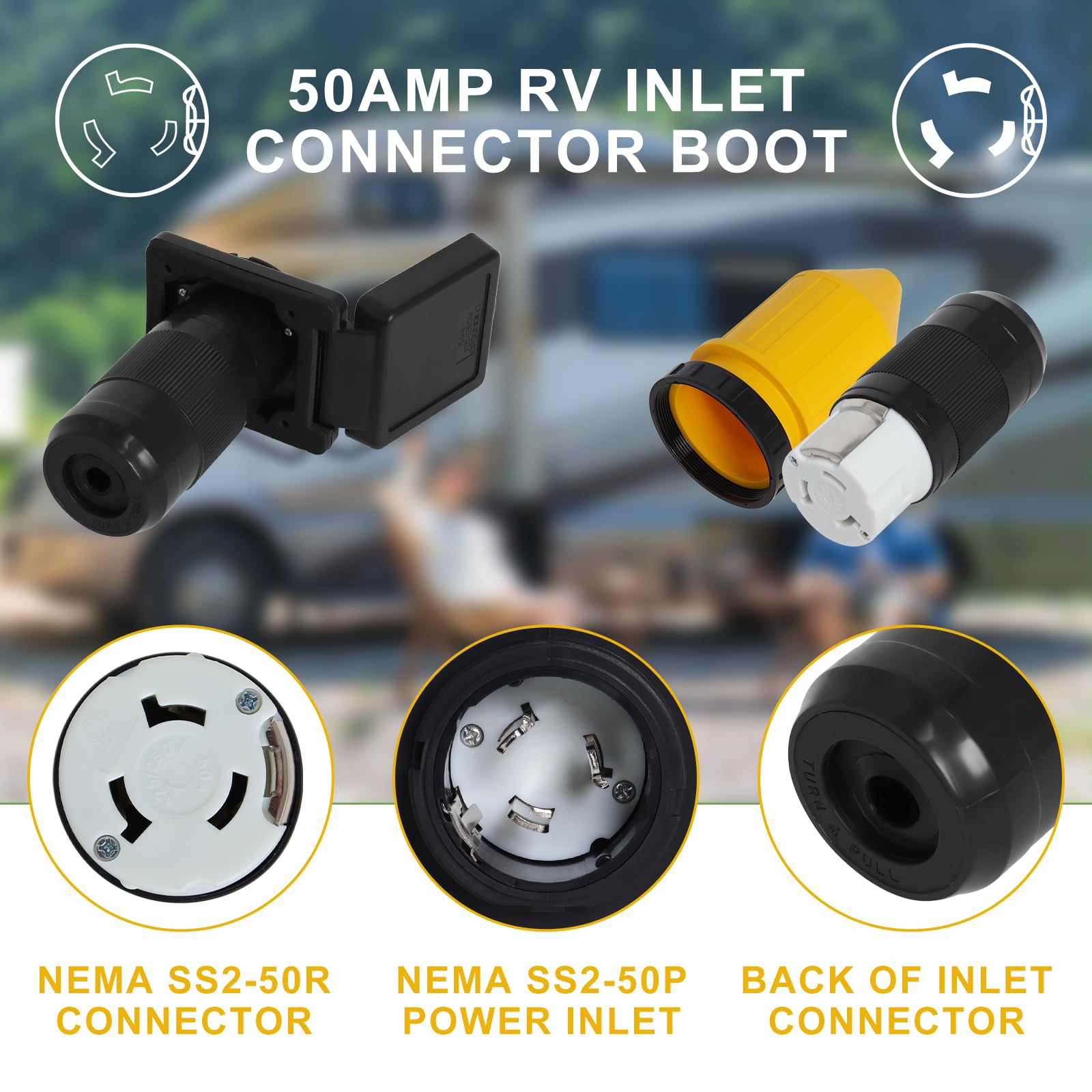 Wadoy weatherproof boot with locking ring protects outdoor connections