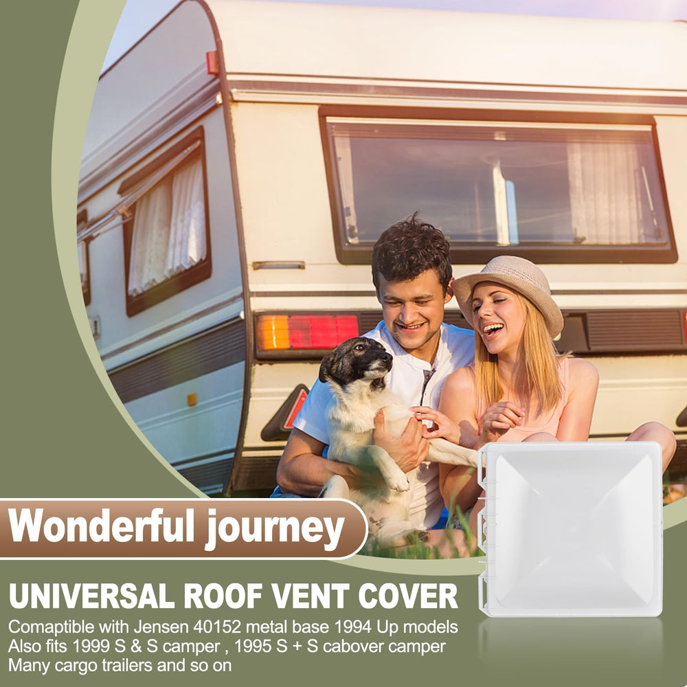 Wadoy weatherproof RV vent cover protecting interior from elements.