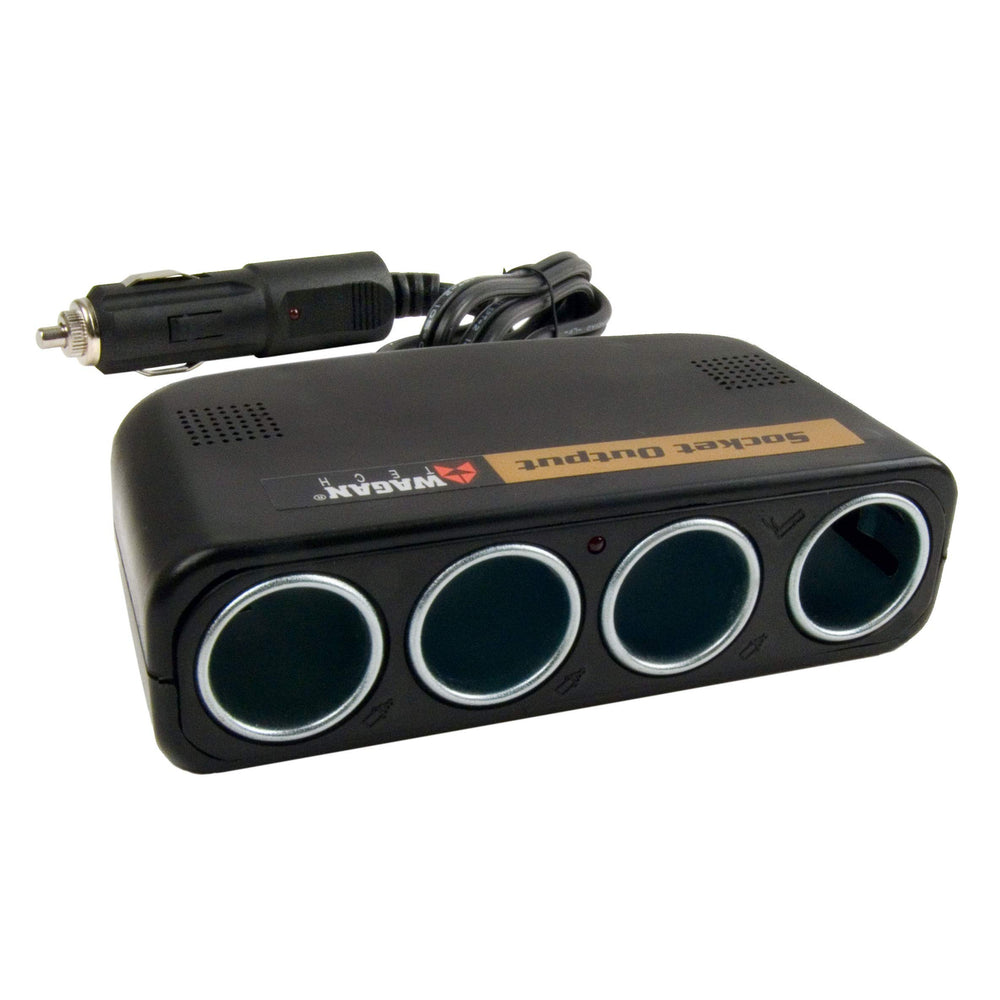 Wagan 4-Way Socket Output ensures four devices power on the road