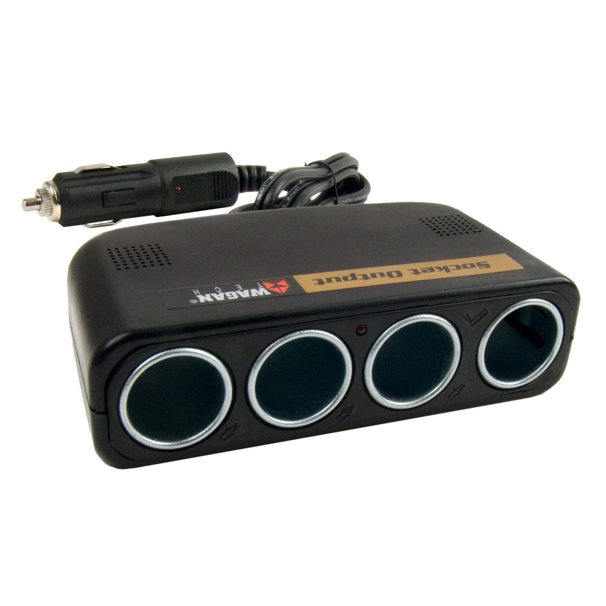 Wagan 4-Way Socket Output ensures four devices power on the road