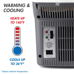 Wagan EL6206 temperature controls indicating cooling and warming options