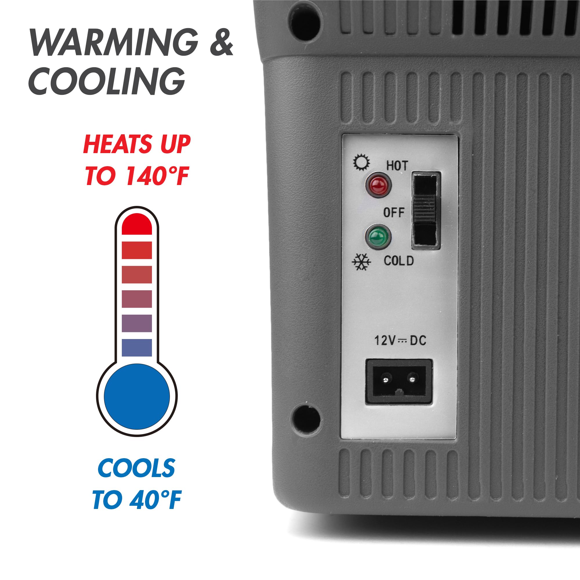 Wagan EL6214 temperature control panel with cold and warm modes