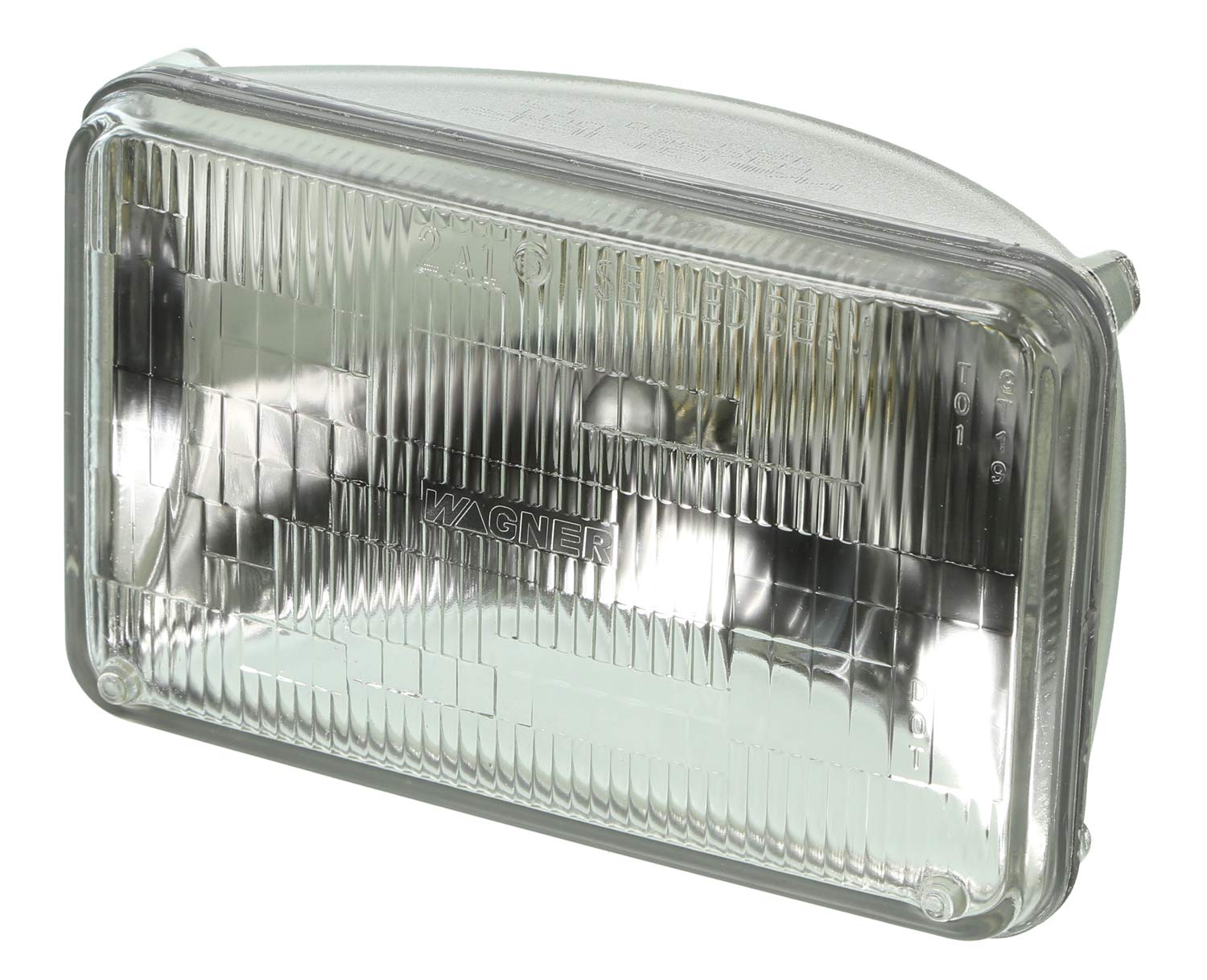 Wagner H4656 halogen sealed beam front view with brighter, whiter illumination.