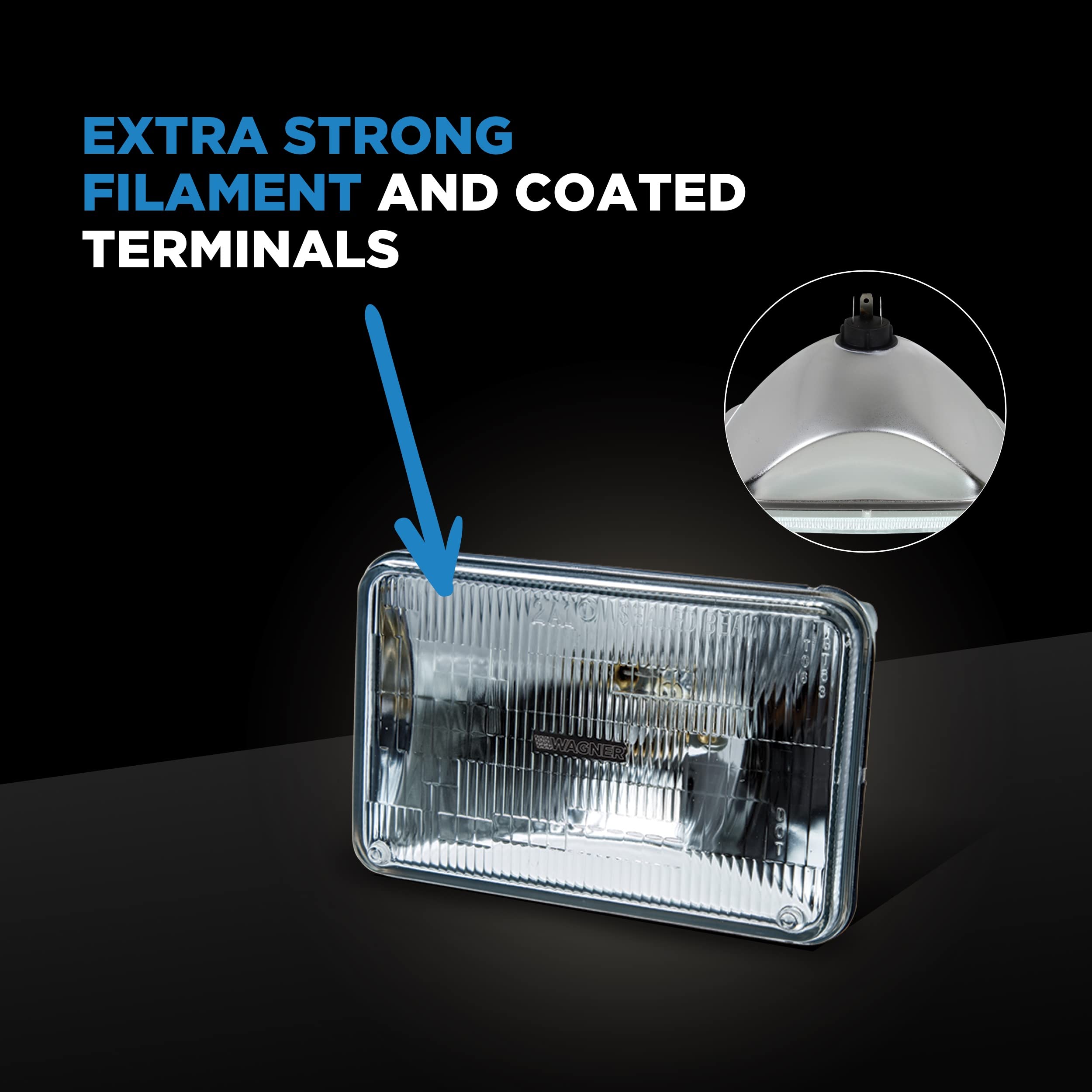 Wagner H6054 long-lasting halogen bulb delivers brighter, whiter light