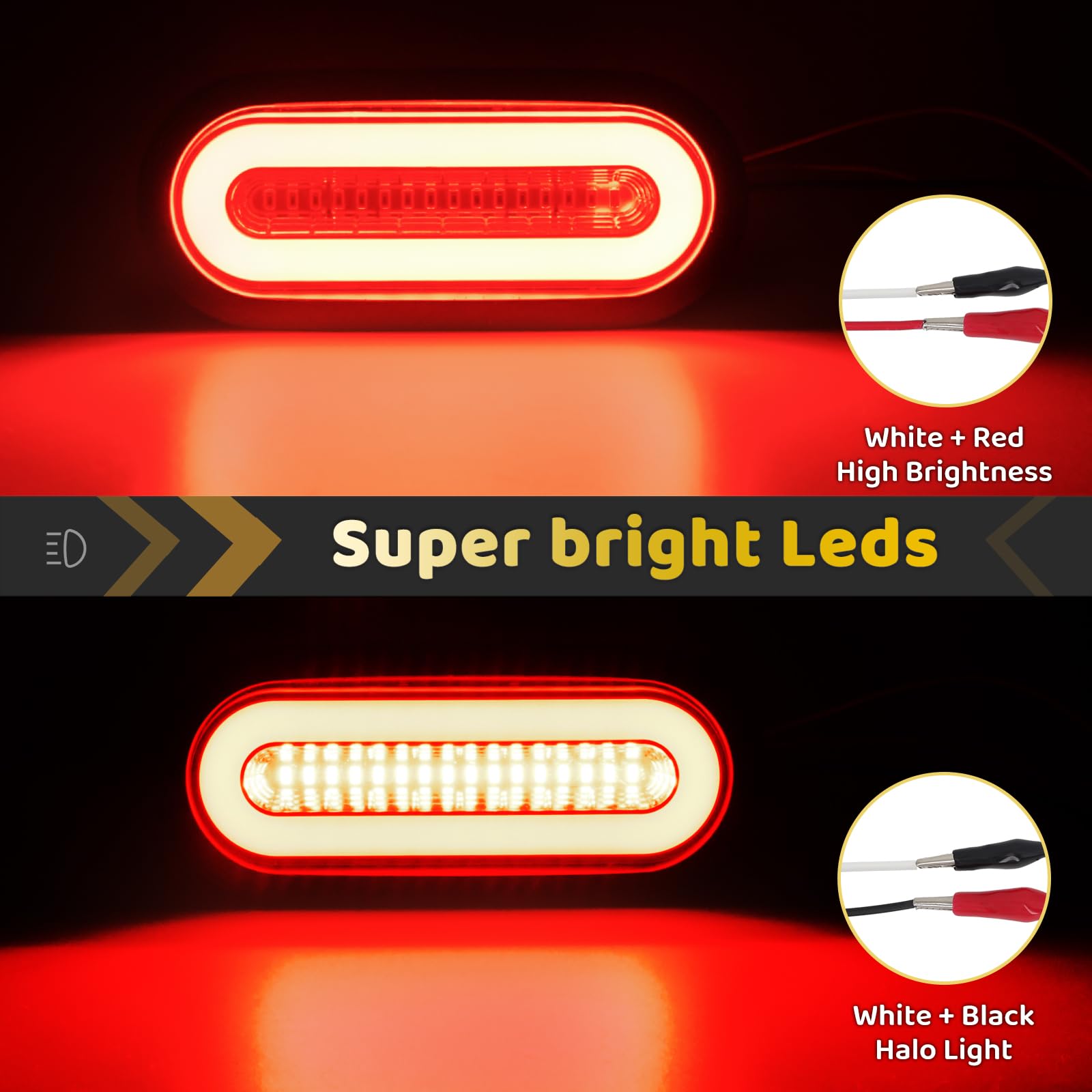 WahMOTOTin 6in LED tail lights for turn and brake signals on vehicles
