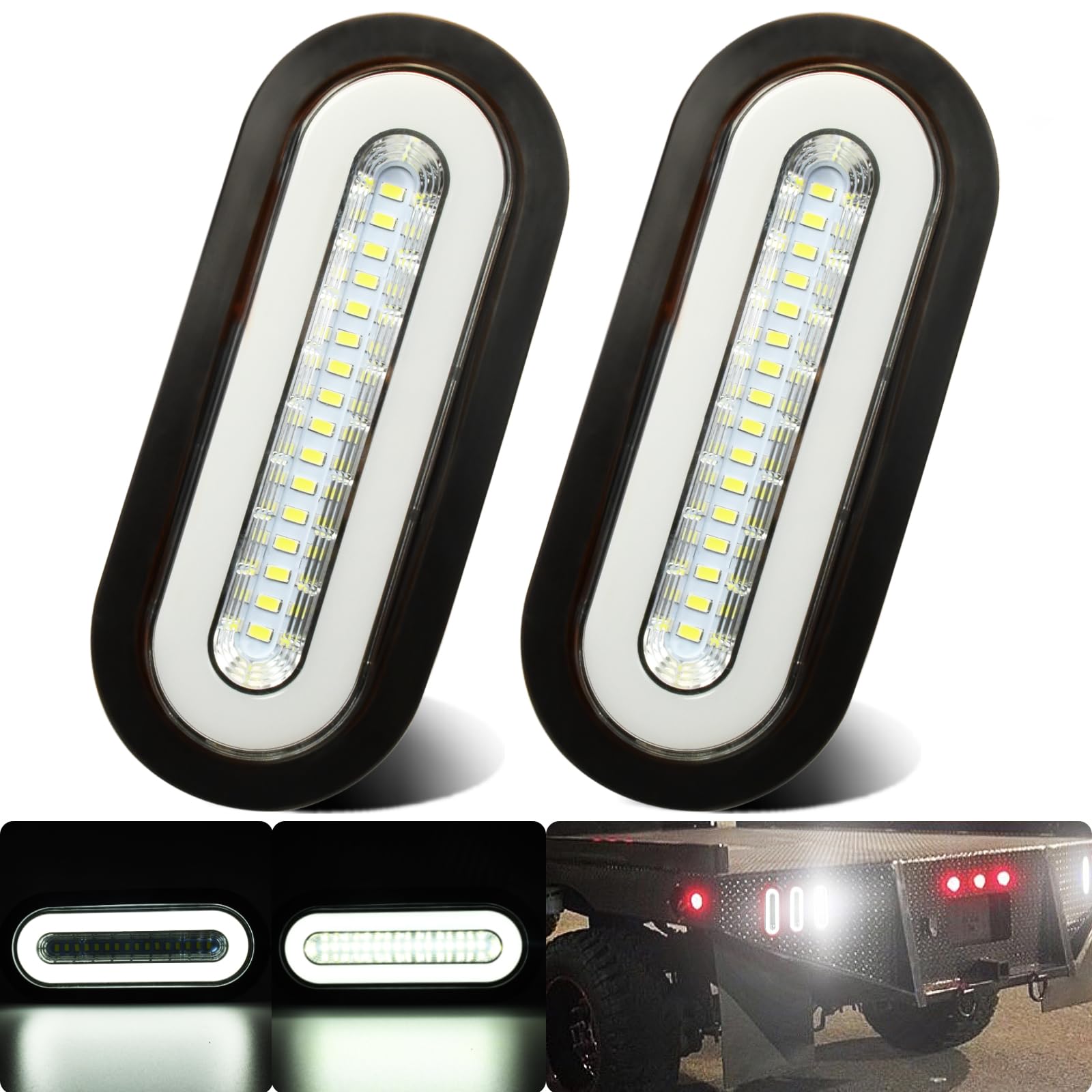 WahMOTOTin 6-inch oval LED light with 52 LEDs for clear reverse visibility