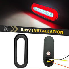 WahMOTOTin smoked-lens 6-inch oval halo turn-light clearly marks turns on dark roads