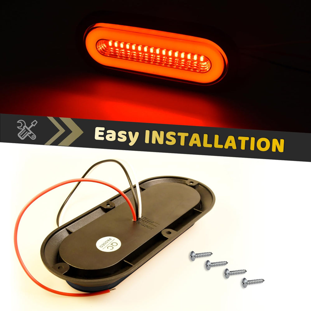 WahMOTOTin 52-LED red halo trailer light for bright DC 12V signaling