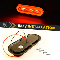 WahMOTOTin 52-LED red halo trailer light for bright DC 12V signaling