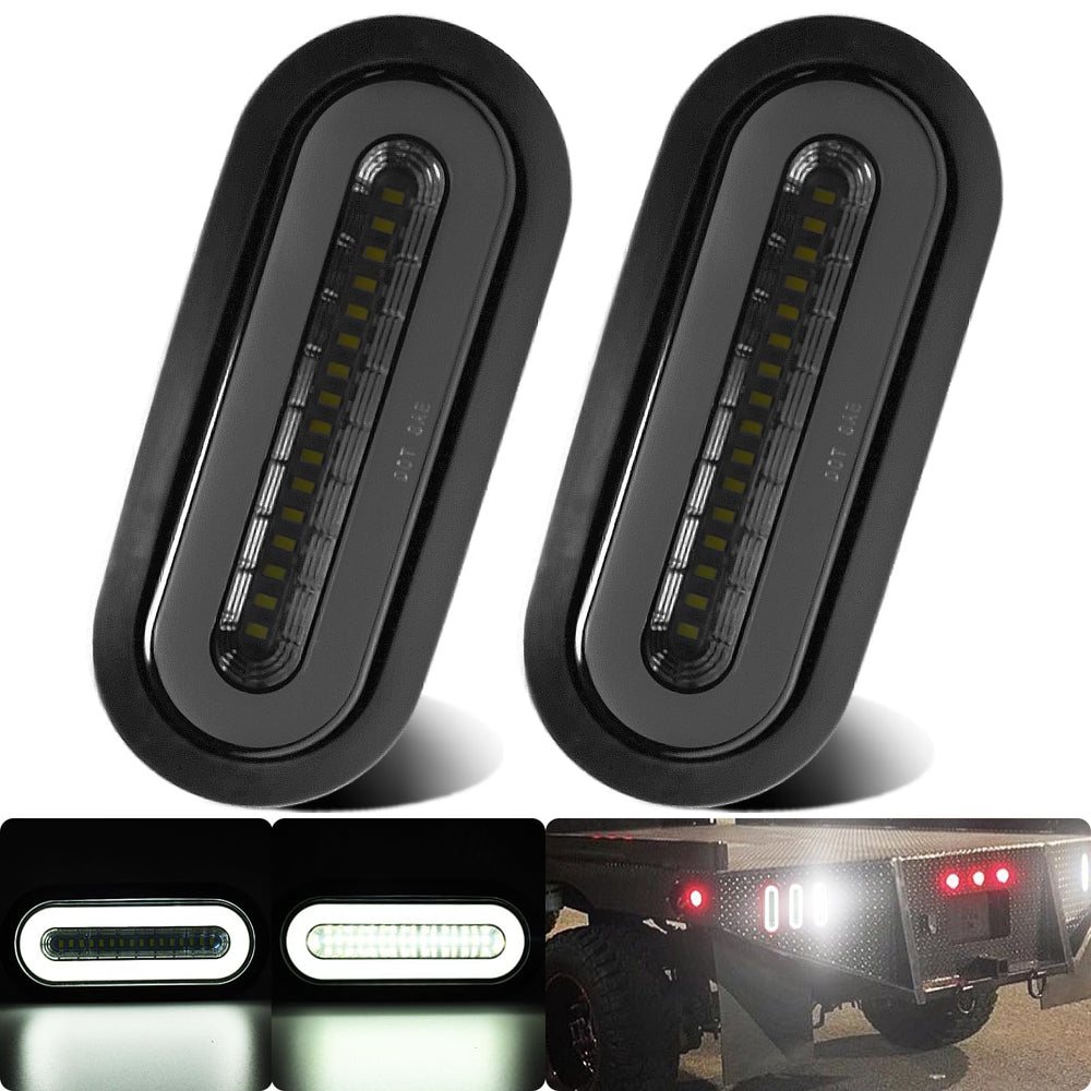WahMOTOTin smoked lens oval 6-inch LED tail light enhances trailer visibility