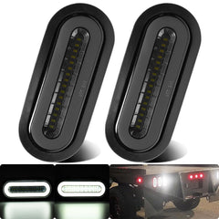WahMOTOTin smoked lens oval 6-inch LED tail light enhances trailer visibility