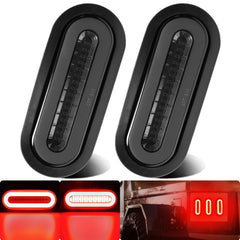 WahMOTOTin smoked lens oval halo tail light pair enhances trailer visibility