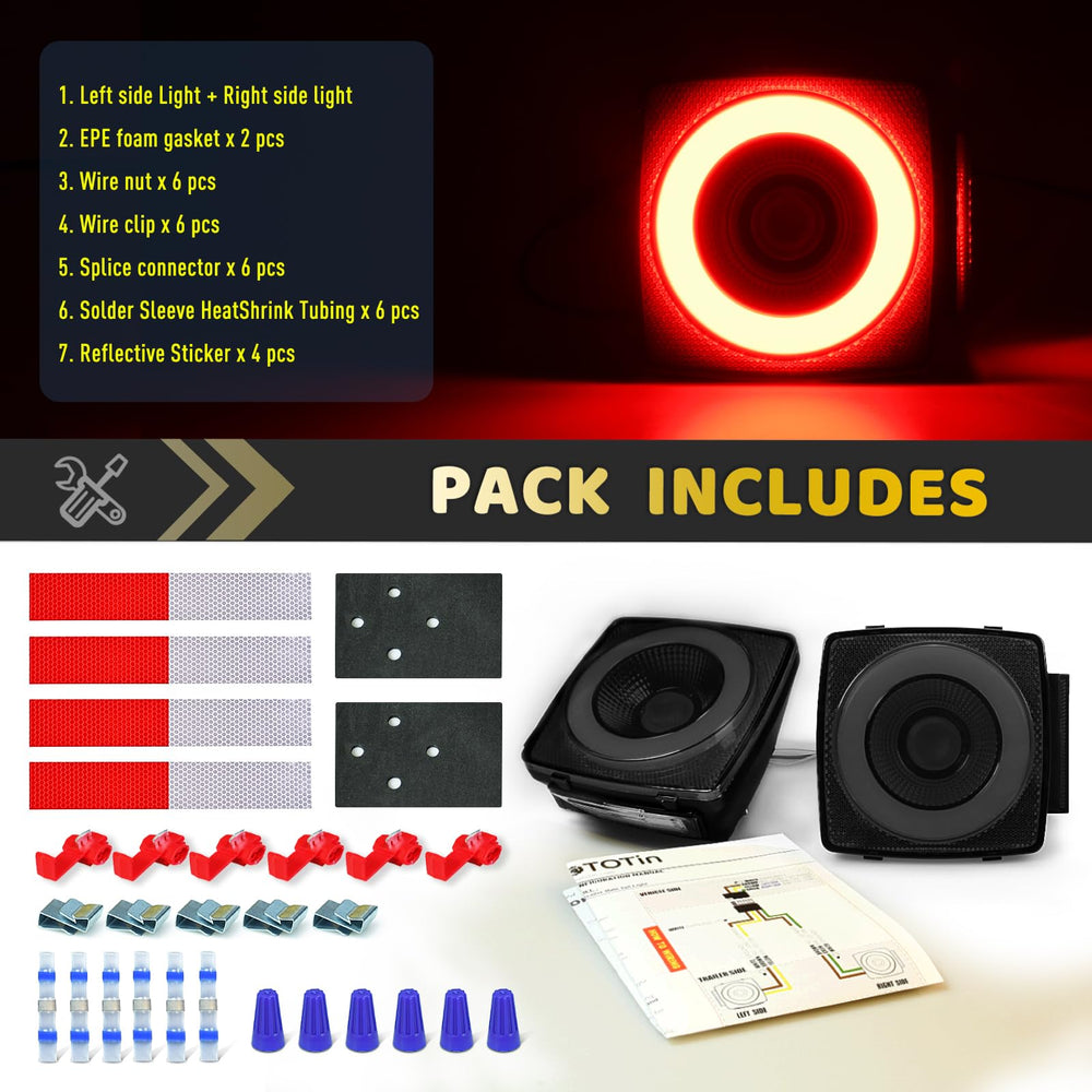 WahMOTOTin Square Halo 78 LEDs with stud mount for easy trailer installation.