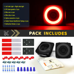 WahMOTOTin Square Halo 78 LEDs with stud mount for easy trailer installation.