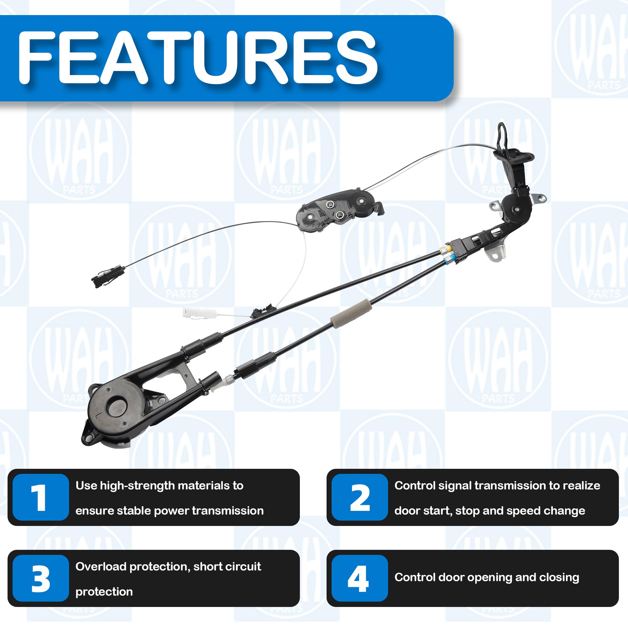 Wahparts Sienna left sliding door cable assembly with OEM-like fit.