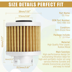 Wai Danie oil filter side view highlights fit for ATC125M and Zongshen engines.