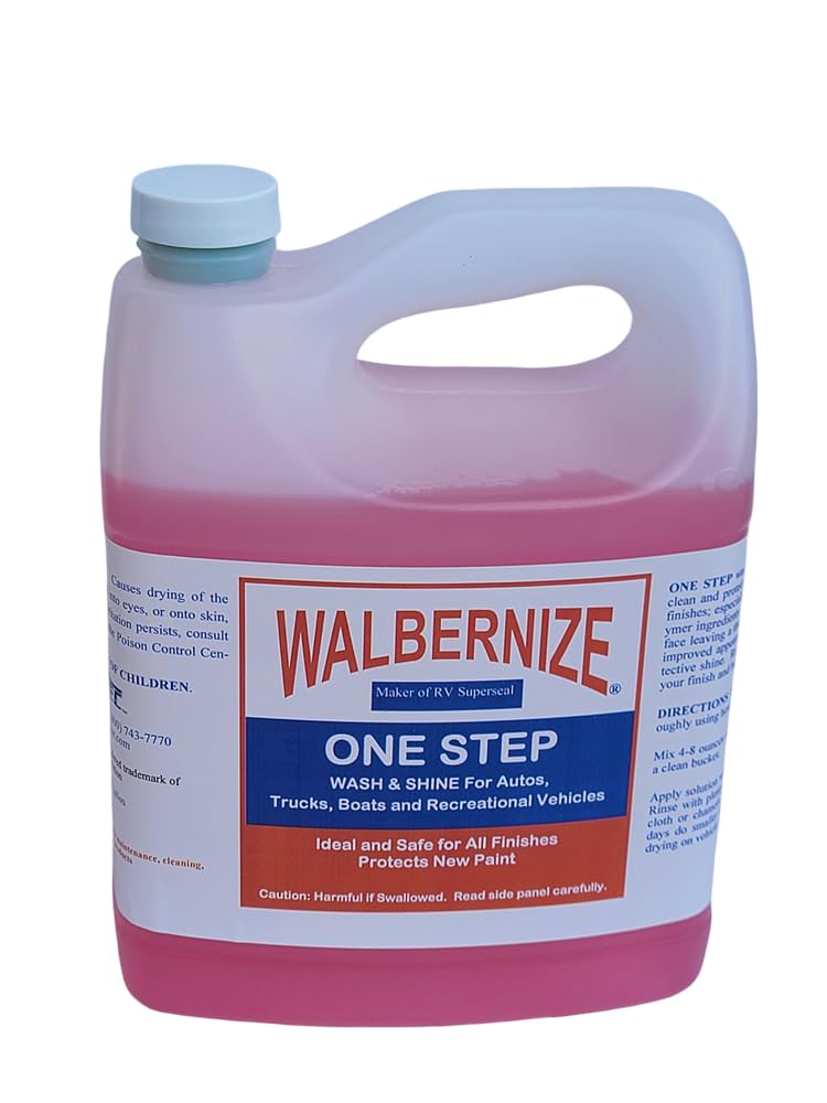 Walbernize One Step Wash and Shine Concentrate bottle pour for easy dilution and car cleaning
