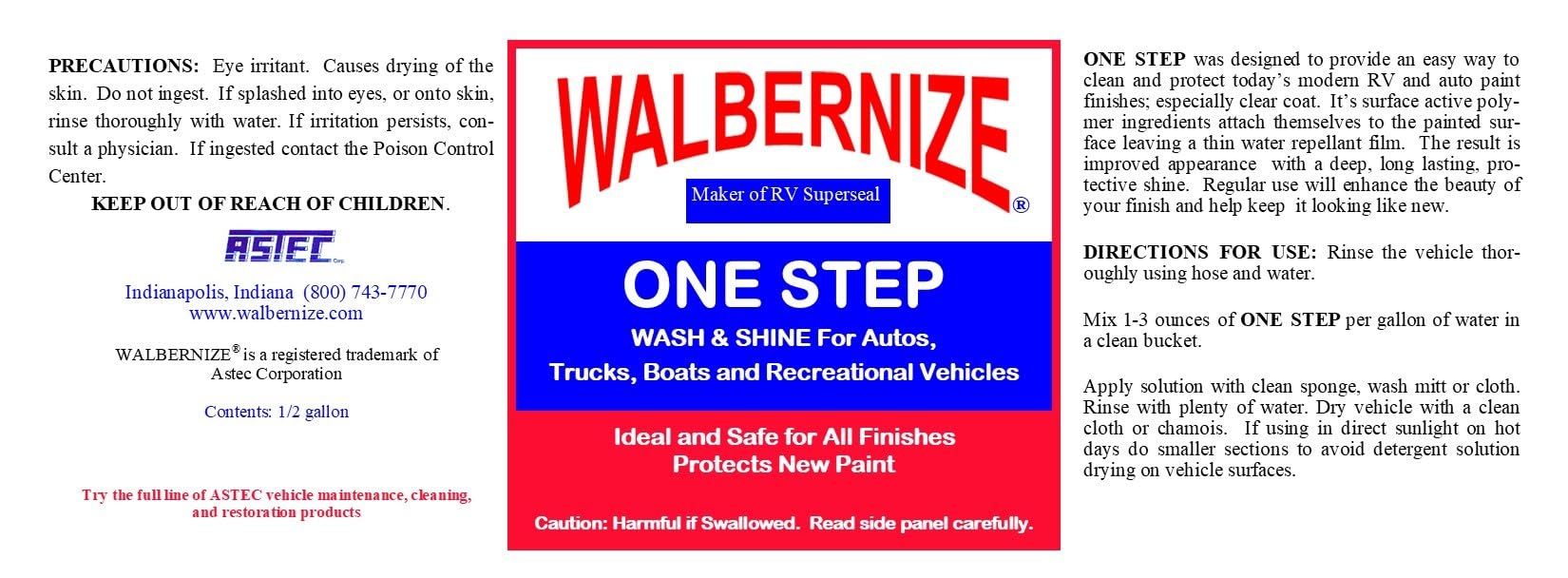 Walbernize One Step Wash and Shine Concentrate delivers protective shine after washing, with a lasting look