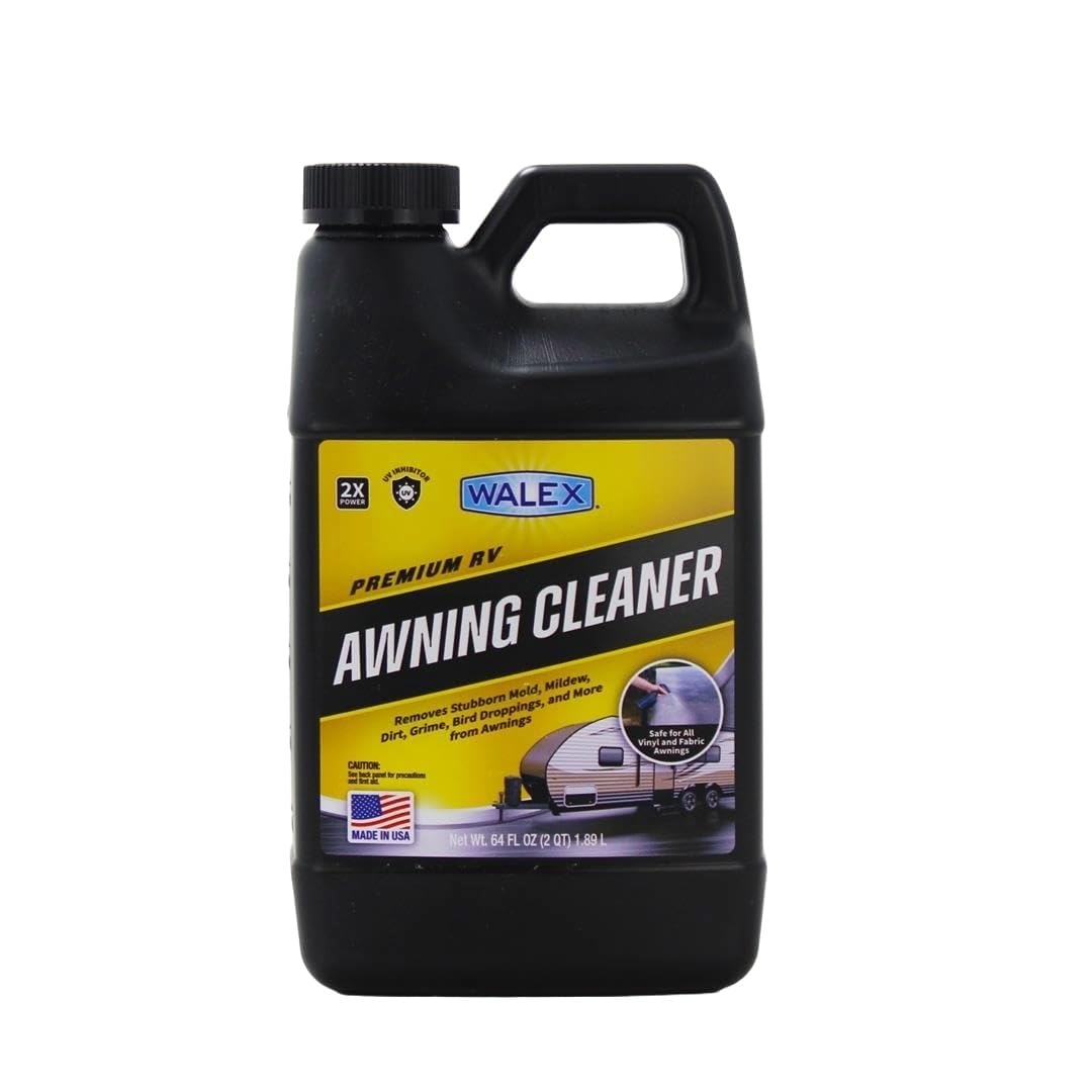 Walex RV Awning Cleaner spray bottle in use for quick vinyl wipe-downs