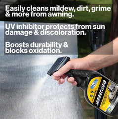 Walex RV Awning Cleaner dissolves tough stains on outdoor fabric