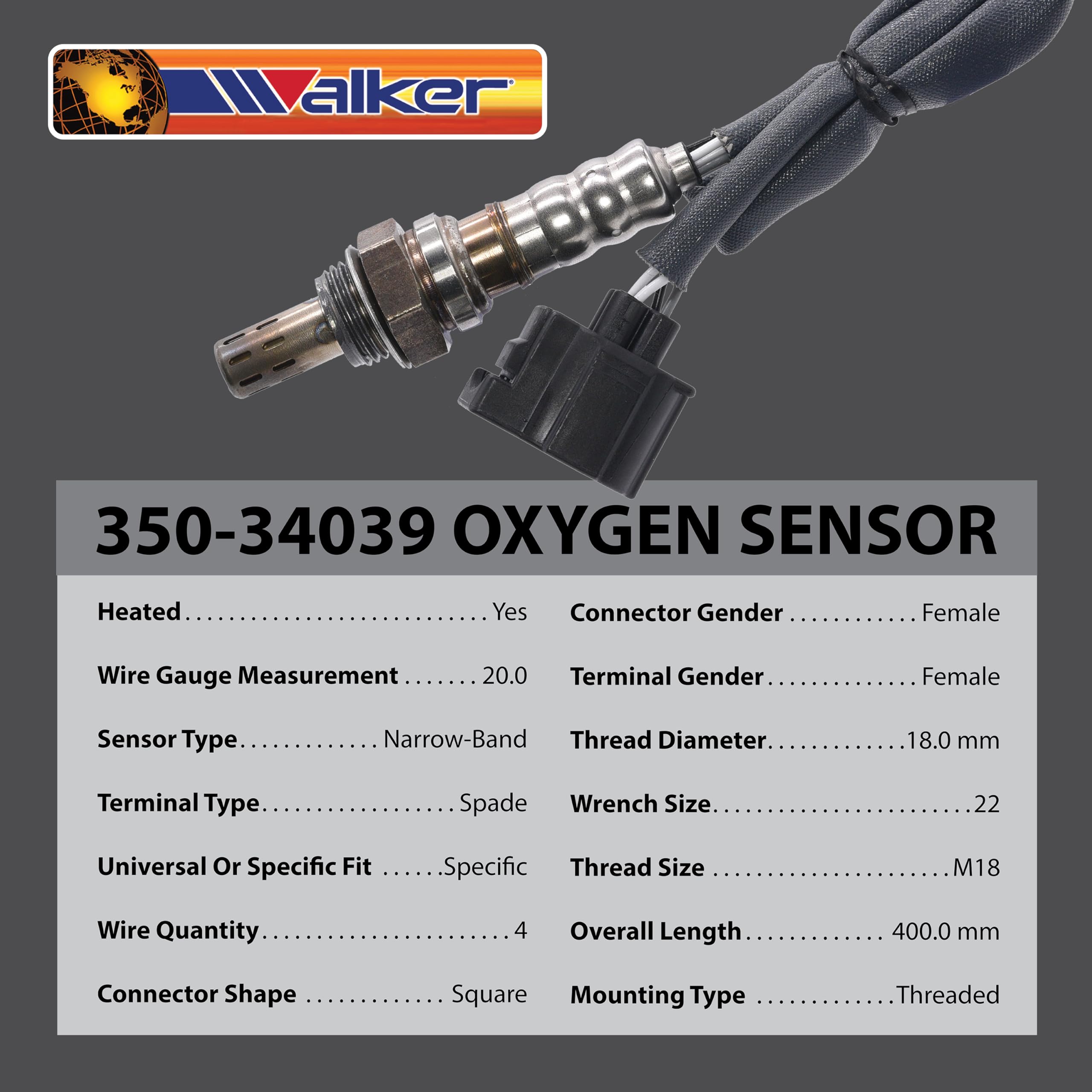 Walker Products 350-34039 oxygen sensor installed on exhaust system