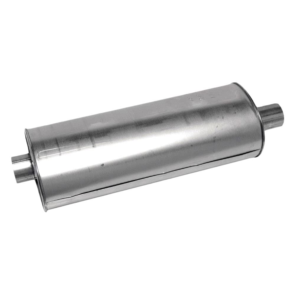 Walker SoundFX 18823 muffler front view showing direct-fit design for Silverado
