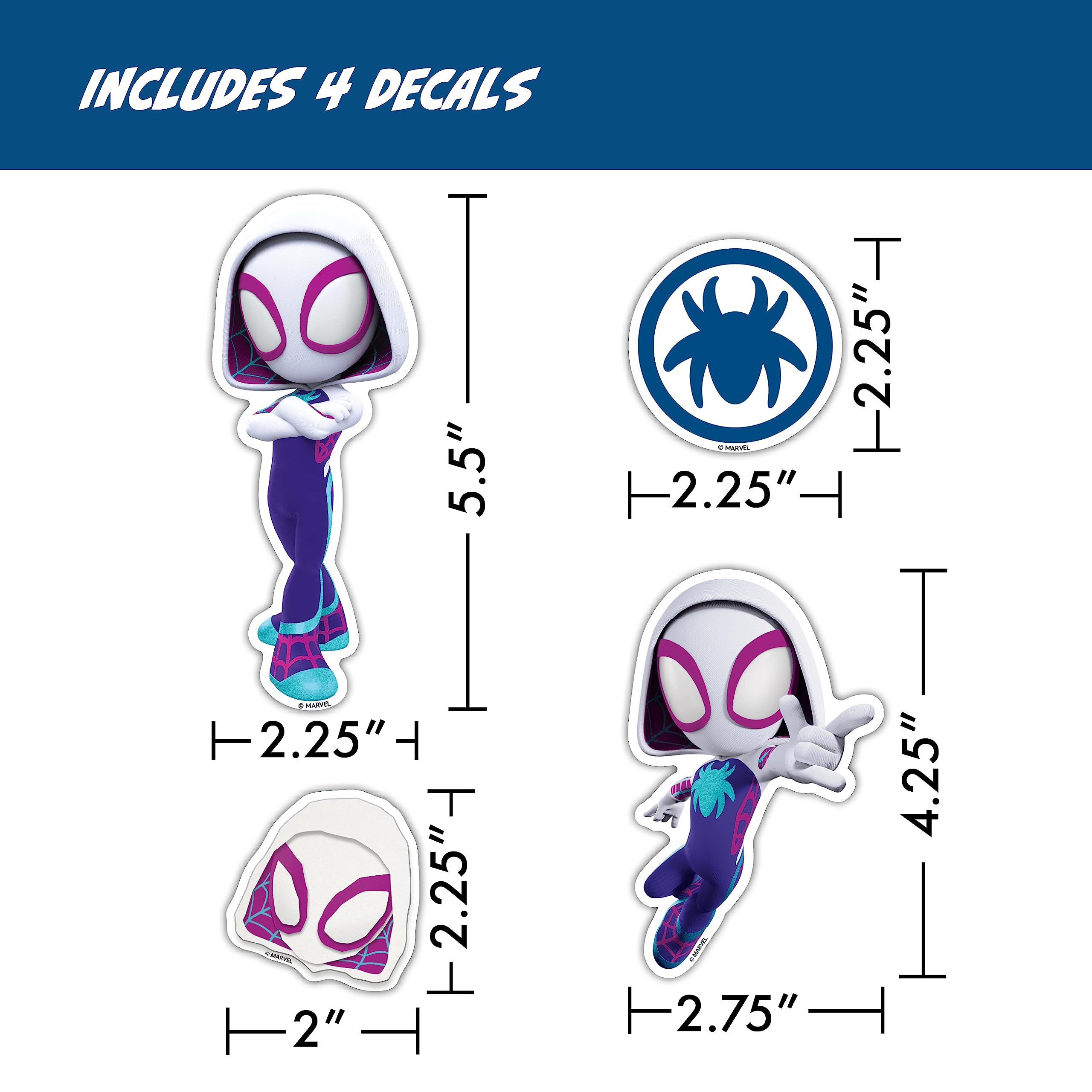 WALL PALZ Spidey decal on skateboard versatile size range