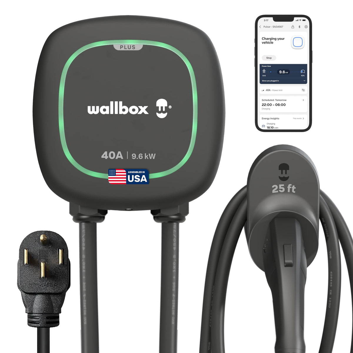 Wallbox Pulsar Plus exterior wall-mount unit for weatherproof charging at home